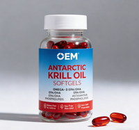 Capsules de Krill Antarktique pour Adultes Marque Blanche – Huile Riche en Protéines, Oméga-3, EPA, DHA, Astaxanthine, Phospholipides – Sans OGM, Végétalien