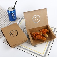 Boîte à hamburger jetable Emballage écologique de poulet frit en papier kraft contenant à emporter avec logo personnalisé
