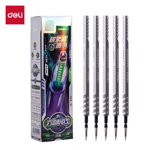 Deli Pen Refill 0.5 Mm Plastic Tip Hexagonal Warrior Carbon Black Push Button Gel Ink For Office School Writing - Product Image 5