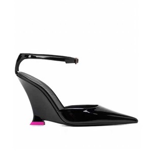 Tacchi alti a punta in pelle zeppa in pelle verniciata nera sexy temperamento scarpe da festa <span class=keywords><strong>donna</strong></span> tacchi <span class=keywords><strong>donna</strong></span> zeppa - Product Image 5