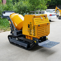 Baukonstruktion 1m³ Mini-Raupenbetonmischer Dumper Gummiketten-Betonmischmaschine