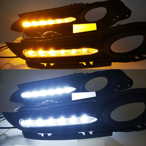 Para Honda <span class=keywords><strong>HRV</strong></span> 2014 Vezel 2015 2016 <span class=keywords><strong>2017</strong></span> DRL cubierta de luz antiniebla luces de circulación diurna con señal de giro 12V estilo de coche - Product Image 3