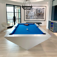 Table de billard de style américain en bois massif de haute qualité, avec système de retour de balles, personnalisable en couleurs, combinable avec une table à dîner.