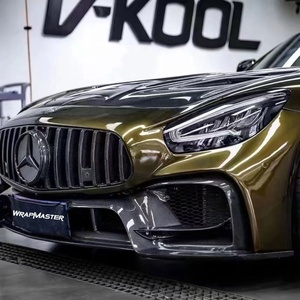 WRAPMASTER Enveloppe de vinyle pour carrosserie, peinture métallisée auto-adhésive, dorée <span class=keywords><strong>et</strong></span> brillante, de minuit - Product Image 5