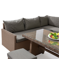 Juego de Sofás de Mimbre Moderno y Lujoso para Exteriores, de Aluminio y Ratán, Resistente a la Intemperie, con Protección UV, Ecológico, de Una Plaza, para Jardín o Patio
