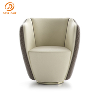 Chaise touffée de luxe nordique pour salon, siège de loisirs, beige et blanc, avec repose-pieds, réplique, mobilier d'extérieur moderne