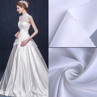 Tissu uni extensible en spandex/polyester blanc pur, doux et respirant, pour robes d'automne/hiver, maillots de bain, textiles de maison, filles et garçons