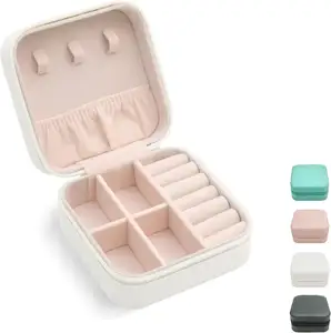 Mini Jewelry Travel Case Small Jewelry Organizer Portable Display Storage Box For Rings Earrings Necklaces Gifts