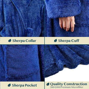 Peignoir léger en <span class=keywords><strong>tissu</strong></span> éponge à capuche avec logo sur le devant, absorbant, doux, moelleux, confortable, séchage rapide, unisexe pour un usage quotidien - Product Image 6