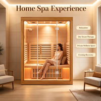 Cabine de sauna infrarouge à vapeur sèche 1800x1500x2000mm en bois de pruche pour la thérapie par la chaleur infrarouge, idéale pour le bien-être à domicile