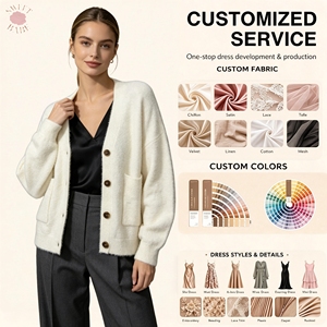 Cárdigan de punto para mujer, estilo boutique, moderno, oversize, con cuello en V, abotonado, color liso, para uso diario informal. - Product Image 1