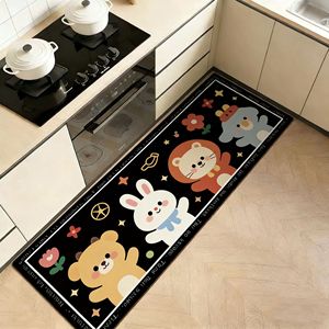 Tapis de cuisine en terre de diatomée anti-graisse, motif dessin animé, séchage rapide, résistant à l'usure, absorbant, tapis long pour évier - Product Image 1