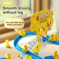 Circuit de course personnalisé pour canards avec piste d'escalade, jouet avec lumières LED clignotantes et musique, jouet pour enfants, circuit de voitures