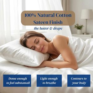 Sábanas de Algodón 100% de Calidad Hotelera de Lujo Personalizadas, Estilo Liso Blanco Sólido, Disponibles en Tamaños Individual y Queen para Uso Doméstico o Hotelero - Product Image 2