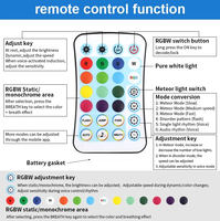 Kit de toit étoilé LED pour voiture, éclairage de plafond en fibre optique RGBW avec étoiles et effets météores pour la décoration automobile, contrôle par application