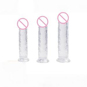 Pene Falso Transparente de Cristal sin Nódulos, Juguete Sexual para Adultos, Palo de Masturbación, Tapón Anal con Fuerte Ventosa para Mujeres - Product Image 1