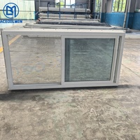 Ventanas Modernas de Vinilo Estilo Americano, Correderas Horizontales de PVC, Doble Acristalamiento, Impermeables, para Sótano o Apartamento