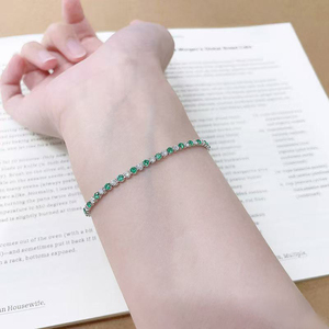 Bracelet de créateur en or blanc 18 carats avec diamants de laboratoire et pierres précieuses colorées, bijoux fins pour femme, vente en gros - Product Image 4