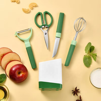 Creatieve keukengadgetset met opbergstandaard, 5-delige keukengadgetset, fruitschillercombinatie
