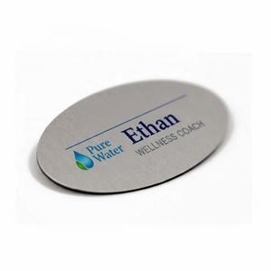 OEM fabrika özel baskılı logosu Oval şekilli Metal isim rozeti - Product Image 1