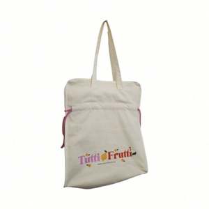 Custom Wholesale Canvas Bag Tote Drawstring Bag With Handle Canvas Rope String - Product Image 4