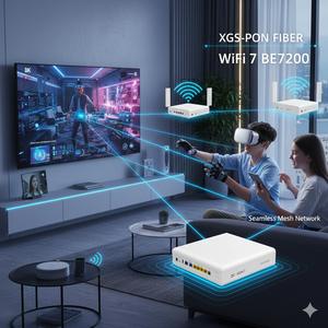 ONT WiFi 7 XGS-PON ZC-531NX7 avec port 10GE, Mesh Tri-Bande 2.4G/5G, ONU / OLT 110G WAN/LAN, 4 ports, Garantie 3 ans, MU-MIMO - Product Image 6