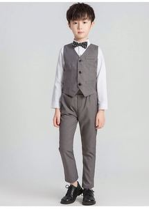 Conjunto de 3 Piezas de Traje Formal para Niños, Blazer + Chaleco + Pantalón, Trajes de 3 Piezas para Niños, para Bodas, Fiestas, Actuaciones de Piano, Disfraz de Presentador - Product Image 5
