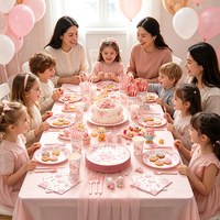 Ensemble de vaisselle jetable rose romantique à motifs floraux, assiettes, gobelets et serviettes en papier personnalisés pour mariage, fête prénuptiale, anniversaire, décoration