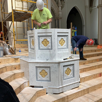 Iglesia religiosa Pulpitr Stands Estatua católica mesa de mármol real para Iglesia