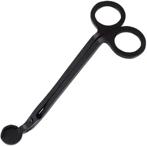 Black Candle Wick Trimmer, Polished Stainless Steel Wick Clipper Cutter, Scissors, Reaches Deep Into Candles to Cut Spent Wicks