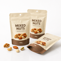 Petits sachets refermables mats personnalisés de 100g pour aliments, imprimés, qualité alimentaire, pour amandes, cacahuètes, noix de cajou, portions individuelles, sachets Mylar pour snacks