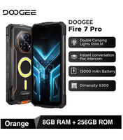 DOOGEE Fire 7 Pro 5G, robuste, Octa Core, LTE, batterie 13000 mAh, appareil photo IA 64MP, Dimensity 6300, Android 15, étanche