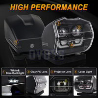 Projecteur de recherche LED sans fil OVOVS avec télécommande et projecteur laser, projecteurs de recherche marins