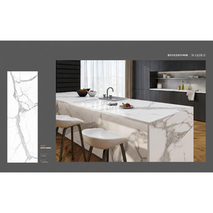 Losas de piedra sinterizada de 800x2400mm y 15mm de grosor, con aspecto de cuarzo Gold Portoro, de porcelana, para cocina y pared. - Product Image 5