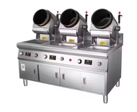 Wok rotatif intelligent entièrement automatique en acier inoxydable de luxe Semikron pour cuisine de restaurant, alimenté par batterie
