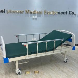 سرير مستشفى يدوي عالي الجودة ورخيص الثمن من الفولاذ بمقبضين ووظيفة واحدة، قابل لتعديل الظهر والركبة، مع عجلات متحركة - Product Image 5