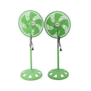 Pedestal para el hogar ajustable 3 velocidades precio barato al por mayor ventilador de soporte de 12 pulgadas ventilador de pie eléctrico de hoja colorida