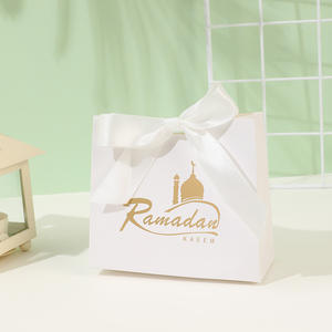 อุปกรณ์จัดงานรอมฎอนและอีดมูบาร็อค ถุงของขวัญกระดาษขายดี พร้อมโบว์ตกแต่ง <span class=keywords><strong>กล่อง</strong></span><span class=keywords><strong>ของขวัญ</strong></span>เทศกาลสำหรับใส่ขนมหวาน - Product Image 3