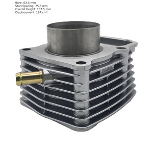 Kit cylindre et piston compatible avec le moteur de moto Zongshen Hanwei200 à refroidissement par eau, cylindre en aluminium - Product Image 2