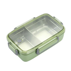 Boîte à lunch bento isotherme à deux compartiments de style japonais en bambou <span class=keywords><strong>METKA</strong></span> pour enfants, école, sans BPA, grande capacité - Product Image 1