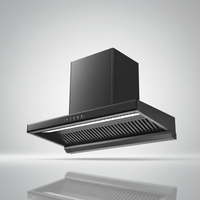 Hotte aspirante électrique ultra-mince à ventilation, Classe B, en acier inoxydable, avec déflecteur, trois vitesses, interrupteur tactile, pour hôtels et foyers