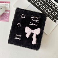 Album photo en peluche avec nœud rose et broderie étoile pour collectionner les photos