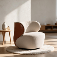 Fauteuil de salon moderne et rotatif, design élégant, avec pieds en métal, fauteuil de détente, fauteuil Bao, pour hôtel, chambre à coucher