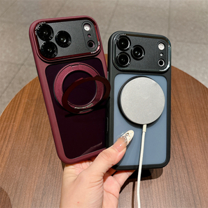 เคสโทรศัพท์มือถือแม่เหล็กใสแบบขายส่งสำหรับ iPhone 18 17 Pro Max แบบ 360 องศา °   ขาตั้งแบบวงแหวนหมุนได้ ฝาหลังกันกระแทก - Product Image 2