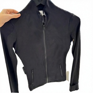 Women's Seamless Long Sleeve <b>Zip</b>-<b>up</b> Sports <b>Jacket</b> Comfortable Workout Wear in Solid Color Plus Size Available 1 Piece Wholesale - Product Image 3