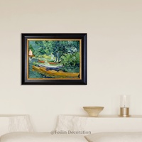 Peintures de paysages européens, fleurs, art mural vintage, cadre en bois, toile, décoration intérieure, décoration murale, mariage, luxe