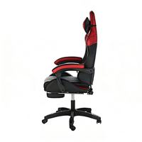 Chaise de jeu moderne à dossier haut réglable en hauteur avec design en maille, en cuir synthétique, réglable en hauteur et rotative