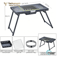 Barbecue portable pliable en acier inoxydable pour camping, cuisson, thé et brassage
