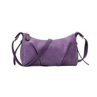 Nouveau Sac Bandoulière en Daim Été 2026 avec Fermeture Éclair, Design Froncé, Style Urbain Simple, Tendance Commuter