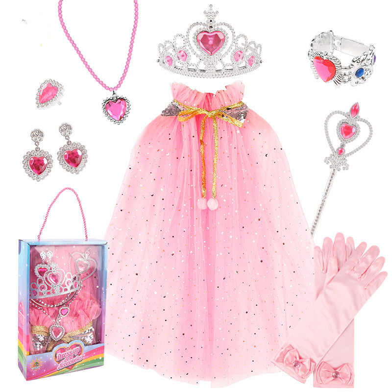 Set rosa con scatola di imballaggio